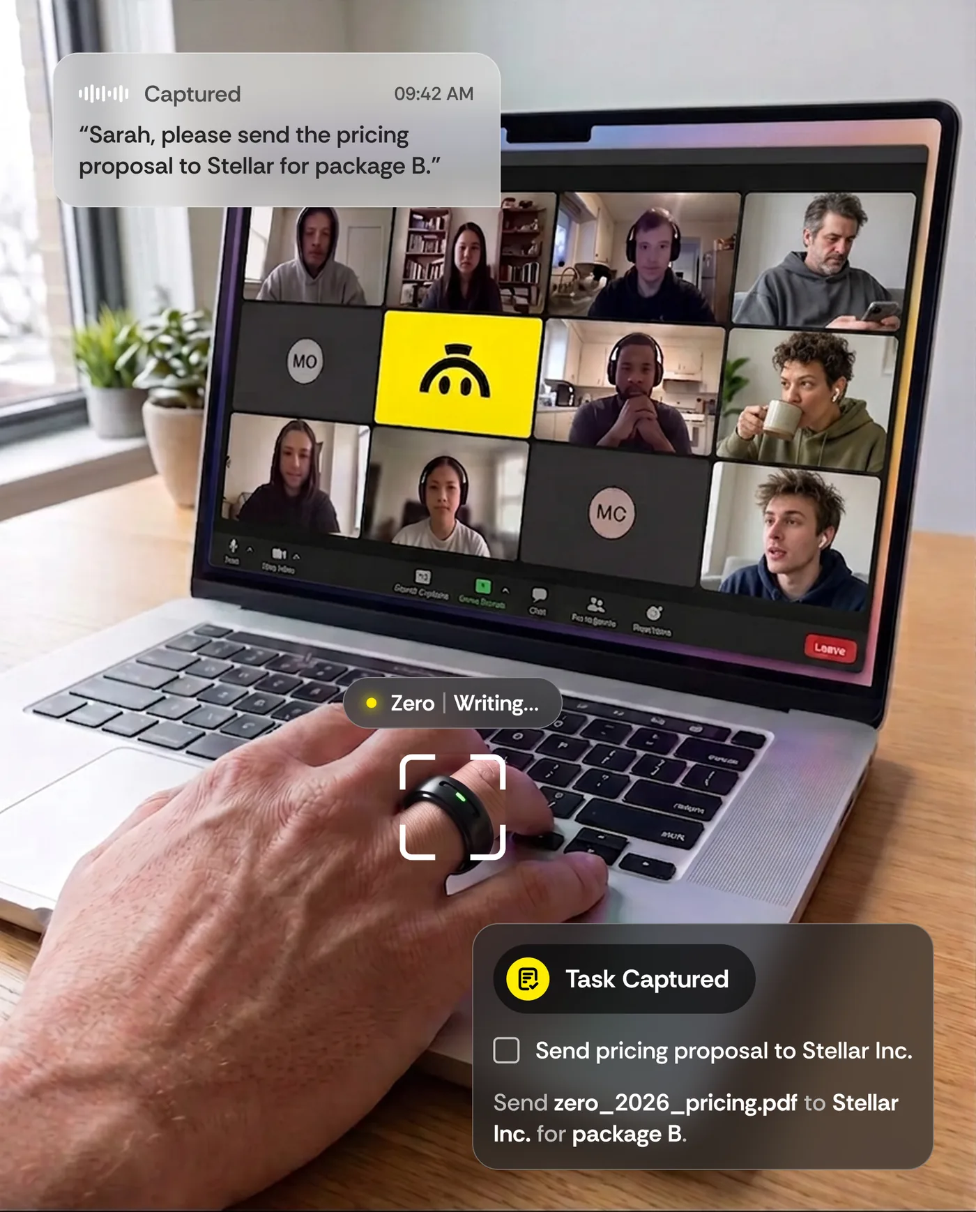 Zero summarizing an online team video call